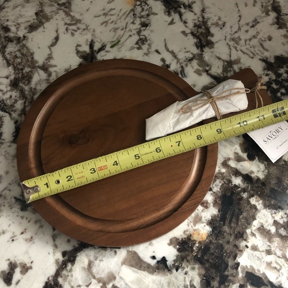 My Savory Table Wooden Cheese Charcuterie Board with Spreader Knife NWT - Picture 5 of 6